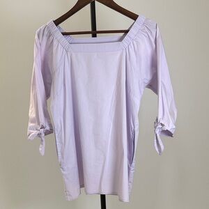 INAE Collection Lavender Square Neck 3/4 Sleeve Blouse- Size M